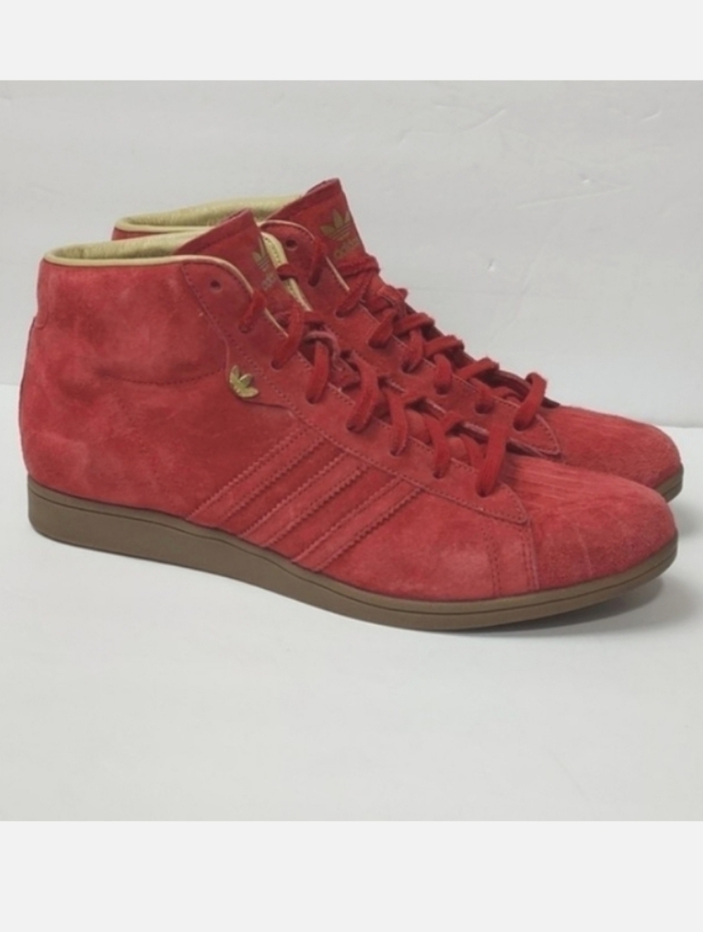 ADIDAS Women's Suede High Top Sneakers Red Size 8